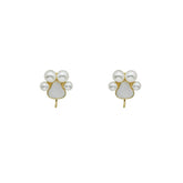 Soft and cute cat paw pearl ear clips-KE032